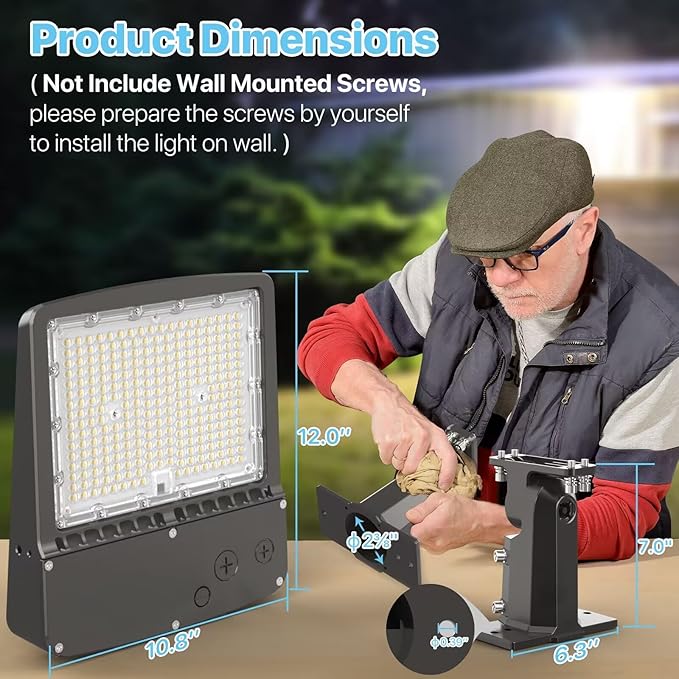 LED Parking Lot Light 150W - Motion Sensor Outdoor Lights UL Listed - 5000K 22500lm Led Flood Security Light with Photocell - Wall Mount Commercial Street Area Light for Yard Barn Garage - 100-277V