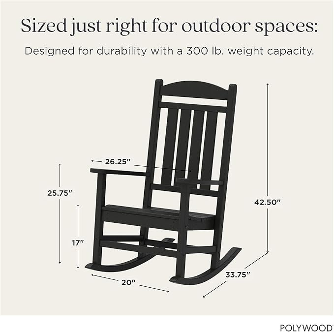 POLYWOOD Presidential Rocking Chair in Black