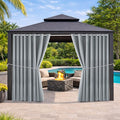 Waterproof Outdoor Curtain W105 x L84 - Grommet Top Sunlight Blocking Window Treatment Drapes Blackout Curtains for Home Bedroom Living Room Outdoor Patio Porch Gazebo (Light Gray, 2 Panels)
