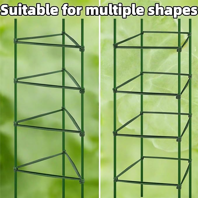 100Pcs Stake Arms for Tomato Cage, 11.8 inch Tomato Stake Connectors, Expandable Support Trellis Connectors for 11mm Stakes for Garden Climbing Plants Vegetables