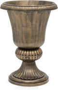 Magshion 20" Urn Planter for Outdoor and Indoor Plants, Large Decorative Front Porch Planter, Vintage Grecian Flower Pot for Patio, Garden & Entryway Décor, Antique Brass