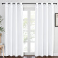 NICETOWN White Room Darkening Bedroom Curtain 84 inches Length - (50% Blackout) Grommet Window Treatment Sound Dampening Thermal Drape for Living Room (W52 x L84, 1 Panel)