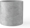 Kante 15.7" Dia Round Concrete Planter, Modern Style Large Cylindrical Plant Pot with Drainage Hole and Rubber Plug for Indoor Outdoor Patio, Natural Concrete
