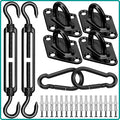 Sun Shade Sail Hardware Kit 6 Inch for Rectangle & Triangle Shade Sail Install, Stainless Steel ShadeSail Fixing Accessories for Outdoor Patio Canopy Garden, Heavy Duty Awning Attachment 40 Set