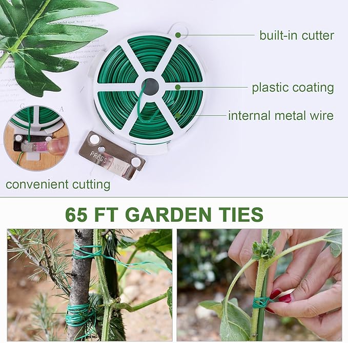 Cucumber Trellis for Raised Bed, Garden Trellis for Climbing Plants Outdoor with Climbing Net and Plant Support Clip for Cucumber, Vegetable, Flowers (18" W x 46" H-2pack)