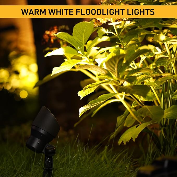 Malibu 20W Landscape Lighting Outdoor Landscape Spotlights Low Voltage 12V AC Warm White Lighting 145Lumen Waterproof for Driveway Yard Lawn Patio Walls Trees 2Pack 8301-9604