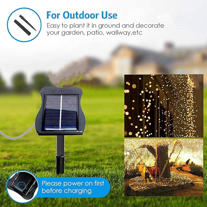ZNYCYE Solar Waterfall Fairy Bunch Lights Outdoor Waterproof 200LEDs, 8 Modes Fairy Light, Solar String Lights for Outside, Firefly Vine Patio Garden Wedding Decorations Gardening Gifts for Mom