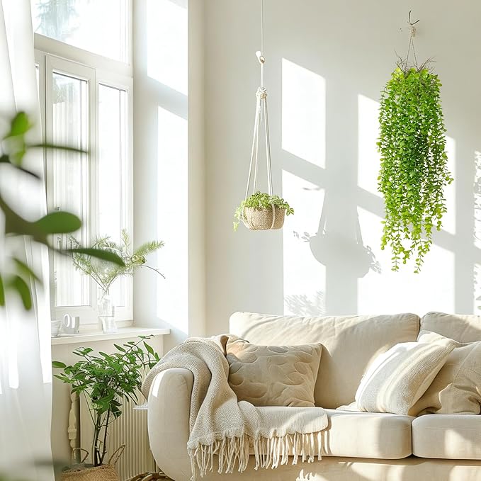 4 Pack Fake Hanging Plants, 38" Artificial Hanging Eucalyptus Plants Greenery Vines UV Resistant Faux Trailing Plants for Indoor Outdoor Wall Shelf Porch Boho Home Patio Decor(4PCS Green)