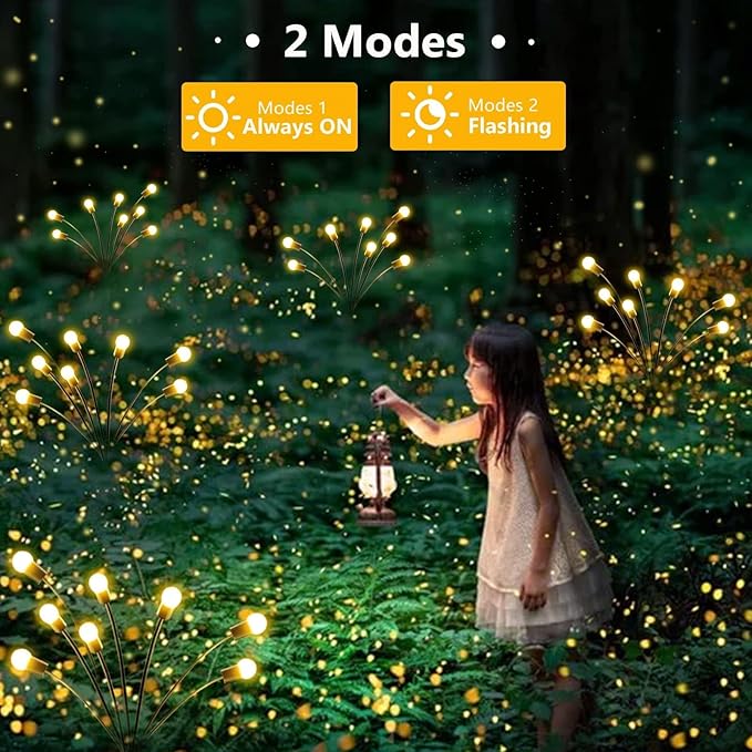10-Pack Solar Garden Lights, 80 LED Solar Lights Outdoor for Garden Decor, Waterproof Firefly Light Outdoor (Sway by Wind), Swaying Light for Outside Yard Pathway Landscape Decorations (Warm White)
