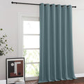 NICETOWN Blackout Room Divider Curtains for Sliding Glass Doors 102 Inches Long 1 Panel, Extra Wide Curtains for Doorway Patio Bedroom Living Room (Greyish Blue, 80Wx102L, 1 Panel)