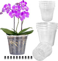 8Pcs Orchid Pot, 4 Each of 4.3",5.5" Orchid Pots with Holes, Orchid Pots for Repotting, Plastic Orchid Planter for Indoor Outdoor Plants (8Pcs, 4 Each of 4.3",5.5")