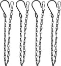 XDW-GIFTS 4-Pack 25.5 Inch Hanging Chain with Hooks for Hanging Bird Feeders, Birdbaths, Planters, Lanterns, Wind Chimes, Baskets, Billboards, Decorative Ornaments, Outdoor Indoor Use (Black)
