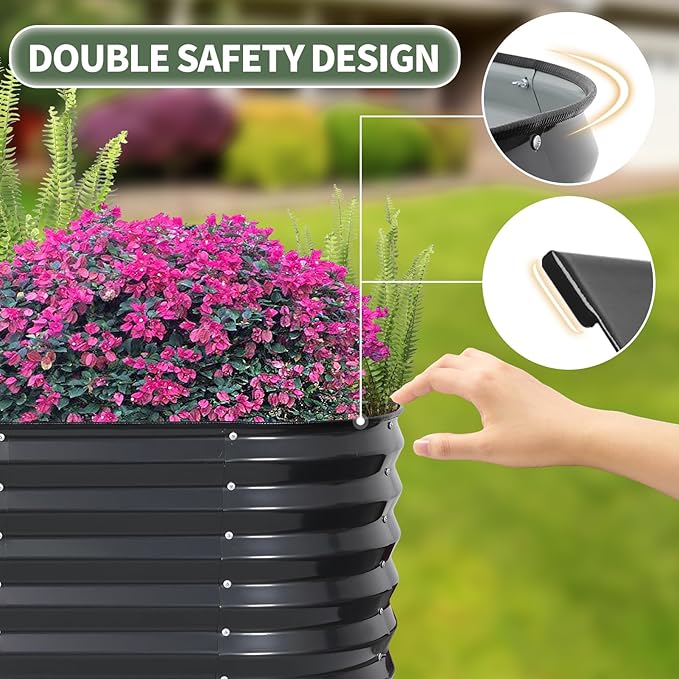 1MORE Raised Garden Bed- Planter Garden Boxes Outdoor, Raised Beds for Gardening.6X2X1.4FT(1pcs)-Grey