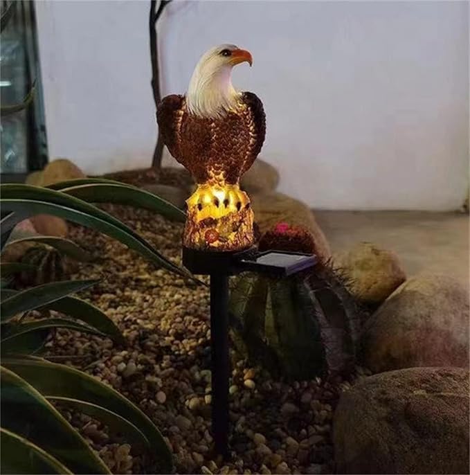 Outdoor Solar Lights, Eagle Solar Lights Outdoor Waterproof Eagle Decoration with Stakes for Garden, Yard, Lawn