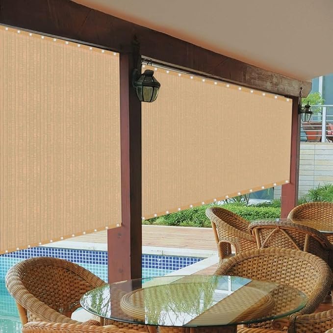 EMERIT 90% Shade Cloth Sun Shade Fabric Privacy Screen Shade Cover for Patio Garden Pergola Shade Cover Canopy with Gromments