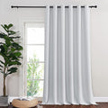 NICETOWN Patio Door Curtain Room Darkening Drapes, Grommet Top Light Blocking Room Divider Curtain Panel for Bedroom/Living Room (Greyish White, W80 x L95, 1 Panel)