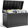Deck Box - 280 Gallon Large Outdoor Storage box,Waterproof Patio Furniture and Storage Deck - Lockable and UV Resistant, Perfect for Pool and Outdoor Use, Weatherproof Resin, Lockable (Black)