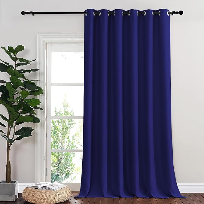 NICETOWN Navy Blue Blackout Curtains for Bedroom 95 Inch Length - Thermal Insulated Room Darkening Privacy Grommet Window Drapes for Boys Room, Set of 1 Panel, 80 x 95 Inch