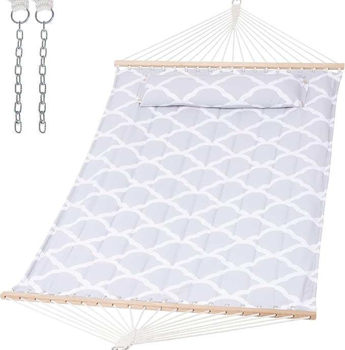 SUNCREAT Replacement Hammock for Stand, 475 lbs Capacity, Two Person Backyard Hammock for Outside, Gray Cloud