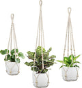 Macrame Plant Hanger - Fits 4 to 15 inches Pots for Indoor Outdoor, 43"/35"/29" Different Sizes Set, Ivory (POTS NOT Included)