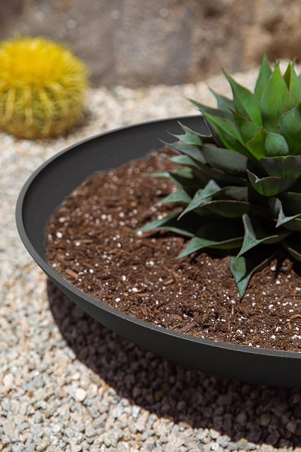 Veradek 24" Lane Round Bowl Planter for Indoor or Outdoor Use - 2-Pack Black