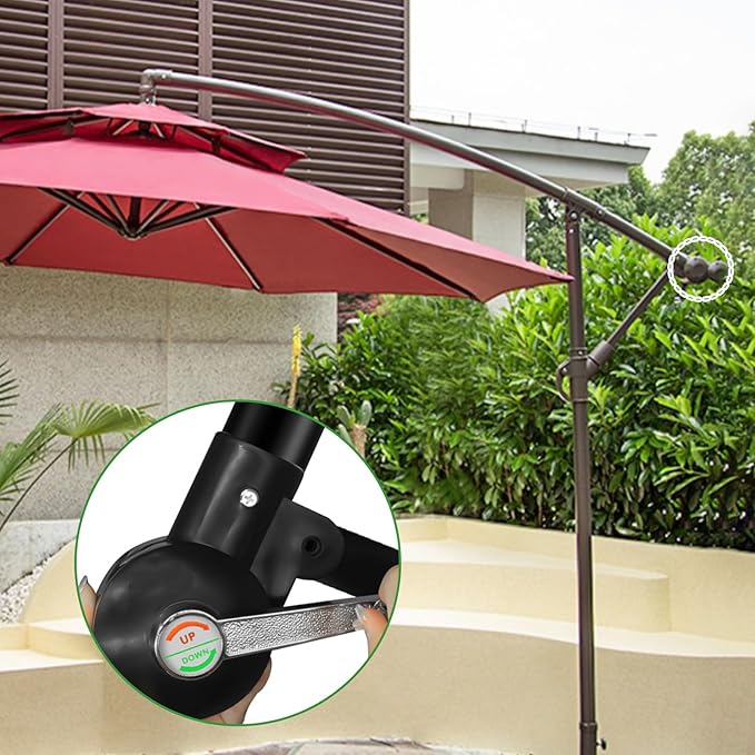 Cantilever Umbrella Parts, Adjustable Patio Umbrella Replacement Parts Umbrella Stand Parts, Suitable for Courtyard Garden and Beaches Umbrella Holder Outdoor Patio Umbrella Holder Rocking Handle