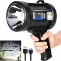 MIXILIN Rechargeable Spotlight, 99,000 Lumens Handheld Hunting Flashlight Led Spot Light with Cob Light and Solar Panels, Lightweight and Super Bright Spotlight for Hunting Boating Camping