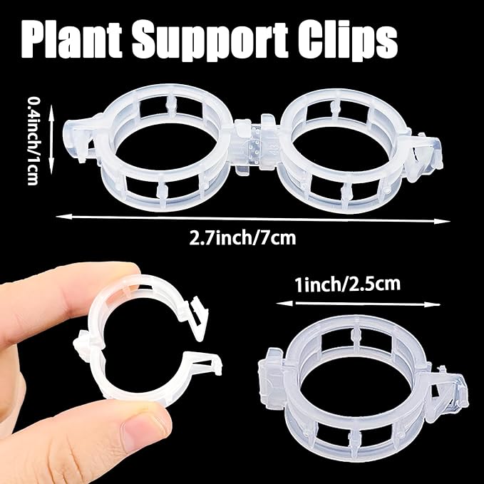 Anyumocz 400Pcs Plant Support Garden Clips,Plastic Grape Tomato Support Clip,Vegetable Vine Clips for Climbing Plants,Outdoor,Indoor(White)
