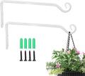 Jardim 2 Pack 10 Inch Premium Decorative Metal Iron Wall Hangers for Home Decor, Indoor Outdoor Plant Bracket Rustic Hanging Gardening Hooks for Planters, Bird Feeders, Lanterns, Wind Chimes (White)