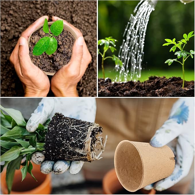 50PCS Peat Pots, 3.15Inch Seed Starting Pots with Drainage Holes Round Nursery Pot, Garden Germination Nursery Pot Bonus 20 Plant Labels
