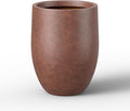 Kante 21.7 Inch Tall Concrete Planter, Large Indoor Outdoor Plant Pot with Drainage, Smooth Rusty Finish with Painted Interior, Ideal for Porch, Home, Garden, Patio