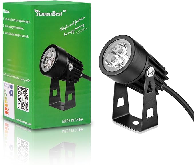 LemonBest® Outdoor LED Landscape Up Down Light Spotlight Low Voltage 12V for Yard Step Lawn Lighting (Cool White)