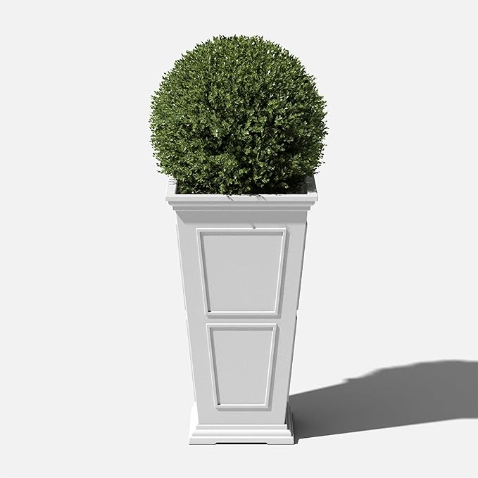 Veradek Fairmont Tall Plastic Planter - Large Outdoor Planter for Front Porch | Crack Resistant All-Weather Use | Classic Estate Design for Tall Plants, Flowers, Trees