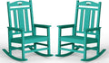 Ciokea Oversized Outdoor Rocking Chairs Set of 2, 380lbs Heavy-Duty Large Patio Rocker, High Back Cozy Porch Chairs, Weather Resistant Patio Rocking Chairs for Outside, Fire Pit, Deck, Aruba Blue