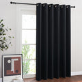 NICETOWN Blackout Curtain for Sliding Door, Patio Door Curtains, Thermal Insulated Wide Drapes/Draperies for Bedroom (Black, 80 by 84 inches)