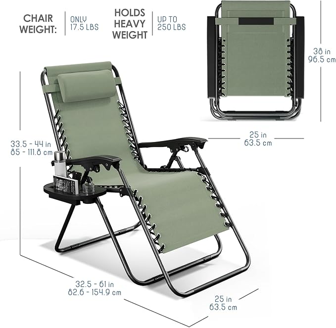 Nestl Zero Gravity Chairs Set of 6 - Sage Green