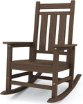 KINGYES Oversized Outdoor Rocking Chair, All-Weather Patio Rocking Chairs for Porch, HDPE Outdoor Patio Rockers with High Back & Wide Seat for Garden, Lawn, Coffee