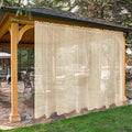 SpaceDresser Waterproof Outdoor Sheer Curtains for Patio - 2 Panels Rod Pocket Indoor Voile Sheer Curtain for Living Room,100W x 108L inch, Beige