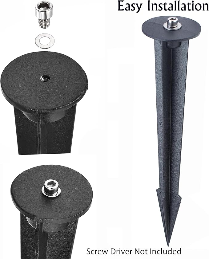 Aluminum Metal Ground Stake Spike Replacement for 3W-120W Outdoor Garden Spotlight Pathway Flood Wall Washer Solar Light,Low Voltage Landscape Light,10.4 inches Large Size