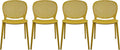 2xhome Set of 4 Patio Dining Chairs | Modern Stackable Outdoor Pool Side Chair | Weather Resistant Plastic for Yard, Porch, Balcony, Kitchen, Yellow