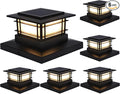 Dynaming 6 Pack Solar Post Cap Lights Outdoor, Fence Post Solar Lights Fit for 4x4 5x5 6x6 Vinyl/Wooden Posts, High Brightness Warm White SMD LED Lighting Decor for Garden Deck Patio