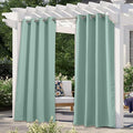 NICETOWN Outdoor Curtains for Patio Waterproof 95 inches Long 2 Panels, Thermal Insulated Sun Blocking Outdoor Drapes Privacy for Porch & Gazebo, UV Protection Outdoor Privacy Shades, Aqua Blue