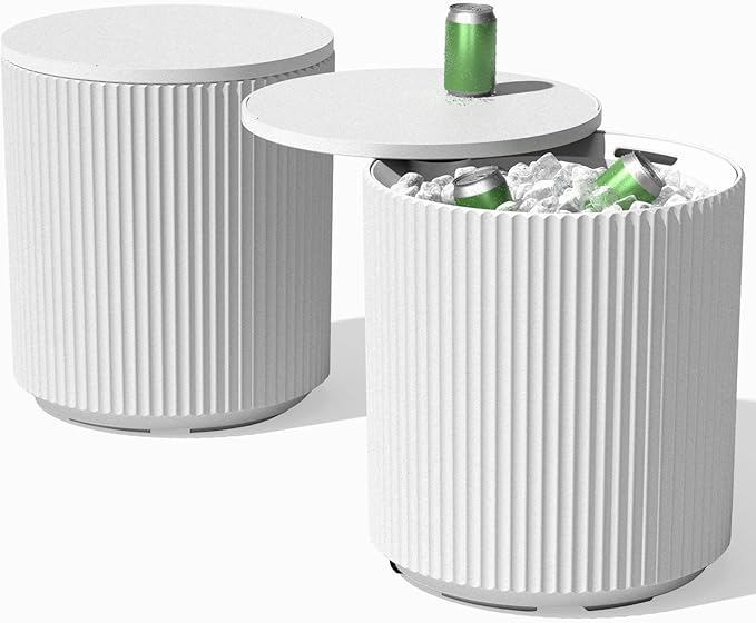 Veradek Outdoor Cooler Side Table - 2 in 1 - Designed for use as Outdoor Side Table, Patio Decor and Ice Chest