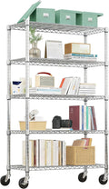 Xcity Storage Shelves, 5 Tier Heavy Duty Metal Shelving Unit, 2000 LBS Capacity Adjustable Steel Wire Shelf Organizer for Pantry, Kitchen, Garage, 14" D x 36" W x 72" H, Chrome