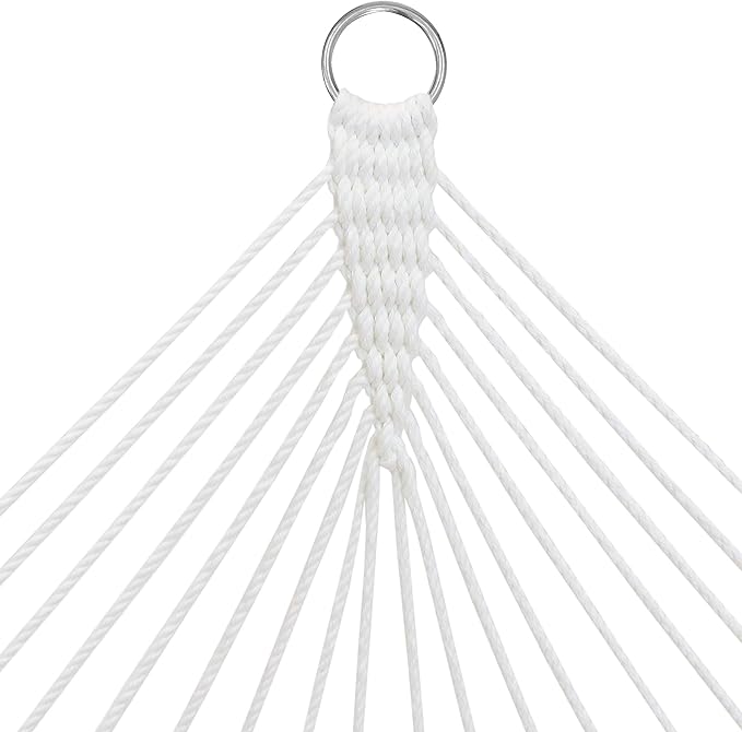 Sunnydaze Quilted Outdoor Hammock with Spreader Bars - Heavy-Duty 450-Pound Capacity Double Hammock for Outside - Breakwater Stripe