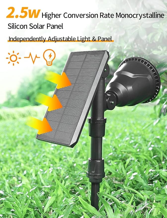 Solar Outdoor Lights, 9 Modes Color Changing 18 LED Halloween Solar Spot Lights Outdoor Waterproof Spotlight Landscape Light Solar Powered for Garden Yard Tree Flag Patio Christmas(2 Pack)