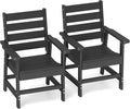 GREENVINES Outdoor Dining Chairs Set of 2 | HDPE | Patio Chair | All-Weather | Black