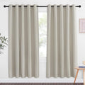 NICETOWN Blackout Natural Large Window Treatment for Bedroom - Grommet Thermal Curtains Room Darkening Sound & Light Reducing Sliding Door Curtains & Drapes for Living Room (1 Panels W66 x L72)