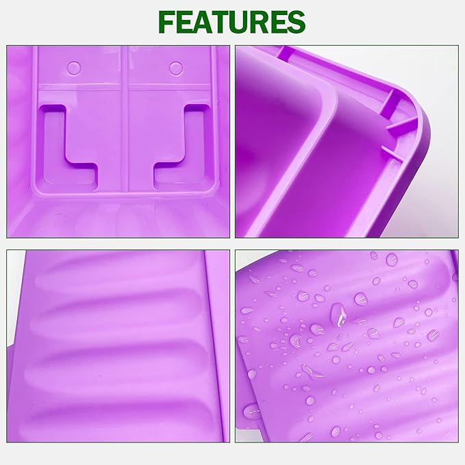4 Packs 17 Inch Rectangular Window Flower Box Planter with Tray for Balcony, Windowsill, Garden