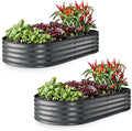Plant & Plot Galvanized Raised Garden Beds Outdoor // 6×3×1 ft (2-Pack) Planter Raised Beds for Gardening, Vegetables, Flowers // Large Metal Garden Box // Patented Tool-Free Design (Gray)